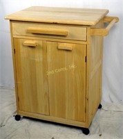 Wooden Rolling Kitchen Utility Cart