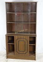 Faux Wood 2 Piece Display Hutch W/ Glass Front