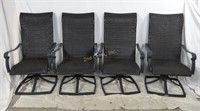 4 Hampton Bay Woven Vinyl Outdoor Swivel Chairs