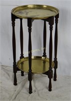 Brass And Wood Folding 2 Tray Table