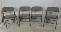 4 Cosco Heavy Duty Folding Padded Metal Chairs