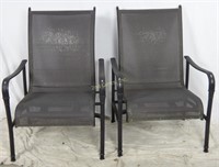 Pair Of Black Outdoor Rocking Aluminum Chairs