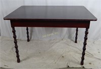 Cherry Finished Solid Wood Turn Leg Table
