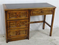 Solid Wood Leather Top 4 Drawer Desk
