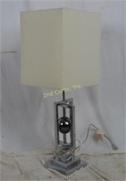 Modern Chrome Table Lamp With Square Shade