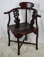 Vintage Solid Wood Ornate Corner Chair