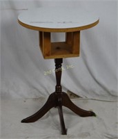 Round Formica Top End Table 18.25" Across