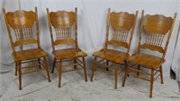 Set Of 4 Wooden Chairs Carved Back Nice Design