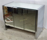 Mid Century Modern Mirror & Stainless Cabinet