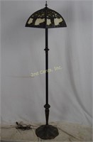 Ornate Slag Glass 58" Tall Metal Floor Lamp
