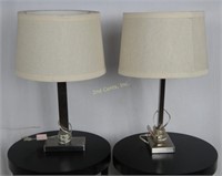 Pair Of Modern Chrome Table Lamps