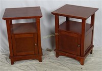 Pair Of Modern End Tables W/ Storage