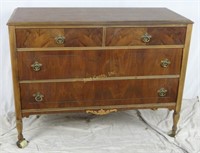 Antique Solid Wood 4 Drawer Dresser / Buffet