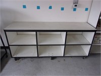 Rolling Storage Shelf Bench