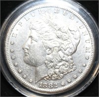 1882 S MORGAN DOLLAR  AU
