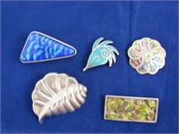 LOT OF 5 STERLING PINS