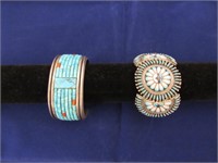 2 AMERICAN INDIAN TURQUOISE BRACELETS