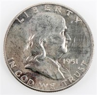 Coin 1951 Proof Franklin Half Dollar Rare Date