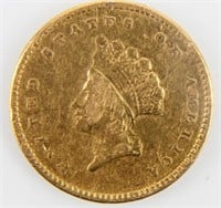 Coin 1854 Type II Gold U.S. Dollar Rare (Damaged)