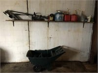 Contents of Shelf/ Weed Eater/ Yard Cart