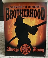 Firefighters Brotherhood Metal Sign