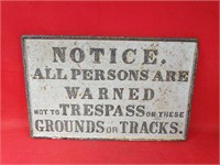 Antique Cast Iron Railroad Warning Sign