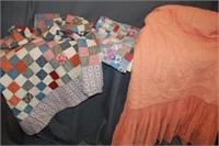 2 Quilts & Trapunto Quilted Crepe Chiffon spread