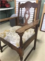 Antique Oak Lounge Chair