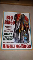 RINGLING BROS "BIG BINGO" ELEPHANT POSTER 15 X 20