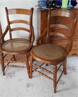 Walnut antique chairs with cane bottom- 2