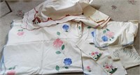 Tablecloths and napkins with hand work,