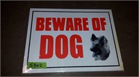 500 PLASTIC BEWARE OF DOG SIGNS 16 X 12