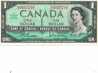 CANADIAN 1967 $1 DOLLAR BANK NOTE