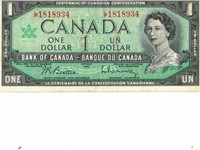 CANADIAN 1967 $1 DOLLAR BANK NOTE