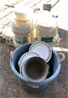 Assorted plastic tubs and buckets
