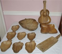 11 Unmatched Wooden Pieces - Fruit Shaped Salad