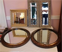 5 Unmatched Decorator Mirrors - Pair with Beveled