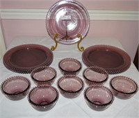 15 Piece of Amethyst Candlewick - 8 Berry Bowls /