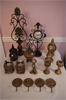 17 Decorator Items - 5 Candle Stands / 4 Wall