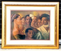 Beautiful Gold Framed Print of African Ladies