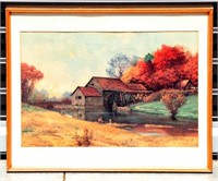 Mill Stream Vintage Framed Print by Robert Wood