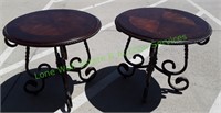 Wood/Metal Side Tables