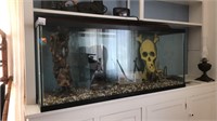 Fish tank with African statues