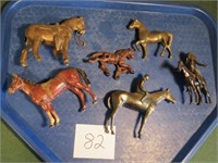 Cast Iron & Brass Horse Lot