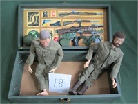 Green GI Joe Box with dolls & contents