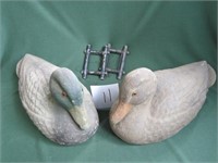 2 Pressed Carboard Duck Decoys