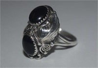Sterling Silver Southwestern Ring w/ Black