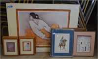 Large Unframed Native American Print, and Ten