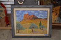 Vulture Peak Painting On Canvas Signed By