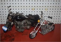 Two Vtg Style Motorcycle Figurines